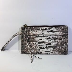 HOBO Brand Leather Clutch Animal Print